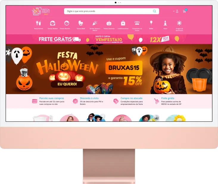 Fiesta Party Festa website mockup